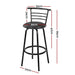 Artiss Set of 4 Pu Leather Bar Stools - Black and Steel