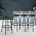Artiss Set of 4 Pu Leather Bar Stools - Black and Steel