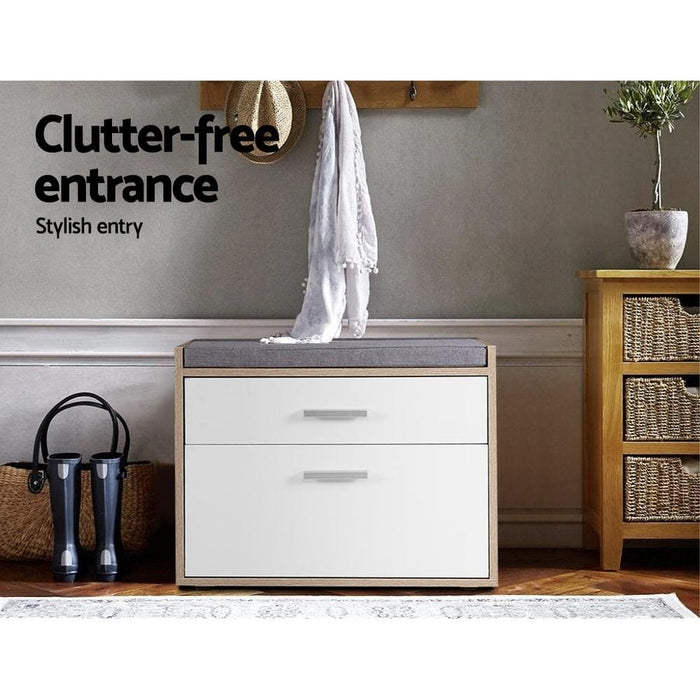 Artiss Shoe Cabinet Bench Shoes Storage Organiser Rack