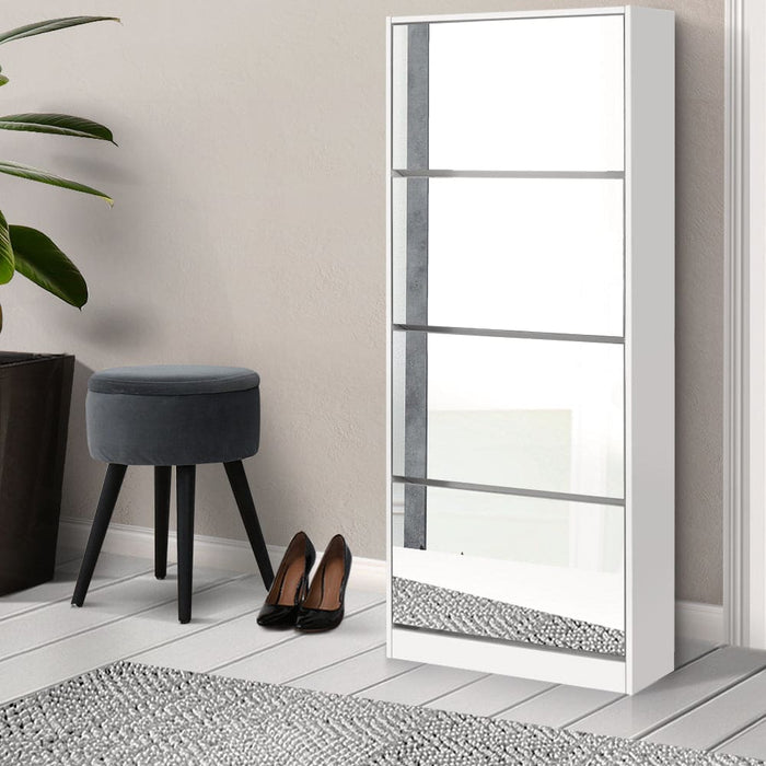 Artiss Shoe Cabinet Mirror Shoes Storage Rack Organiser 60