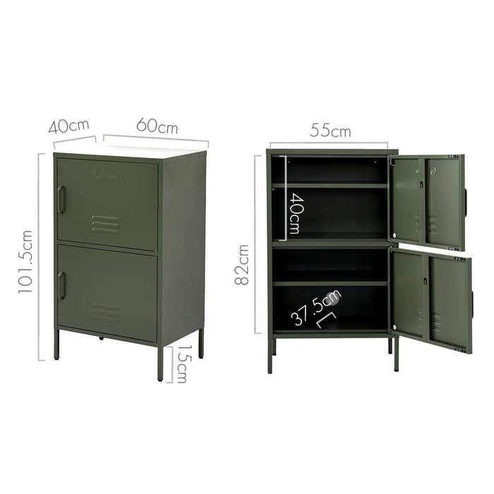 Artissin Double Storage Cabinet Shelf Organizer Bedroom