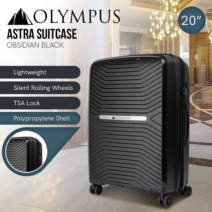 Astra 20in Hard Shell Suitcase - Obsidian Black