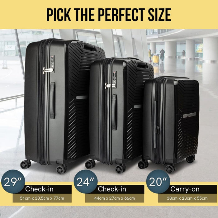Astra 24in Lightweight Hard Shell Suitcase - Obsidian Black