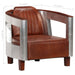 Aviator Armchair Brown Real Leather Gl82496
