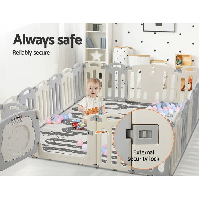 Baby Playpen 20 Panels Foldable Toddler Fence Safety Play