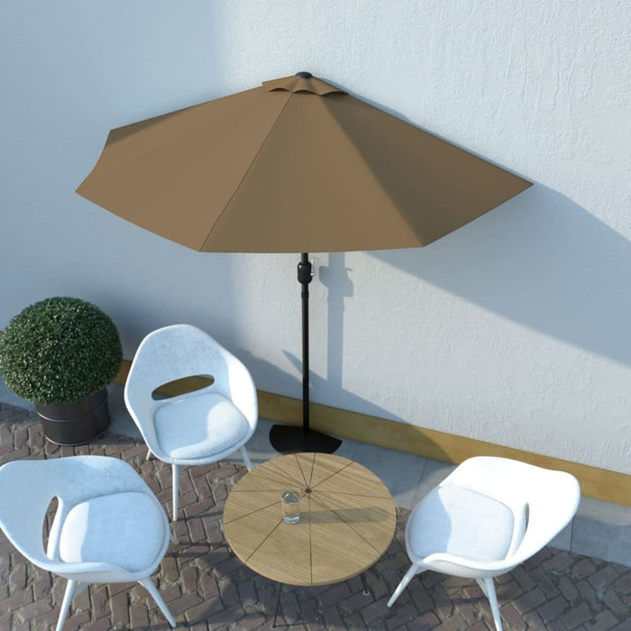 Balcony Parasol With Aluminium Pole Taupe 270x135 Cm Half