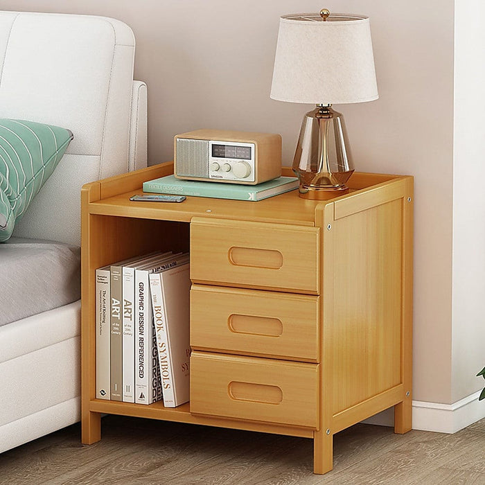 Bamboo Bedside Table Nightstand Storage Bedroom Sofa Side