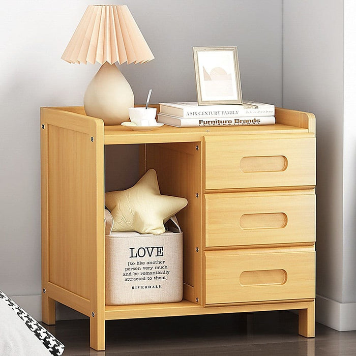 Bamboo Bedside Table Nightstand Storage Bedroom Sofa Side