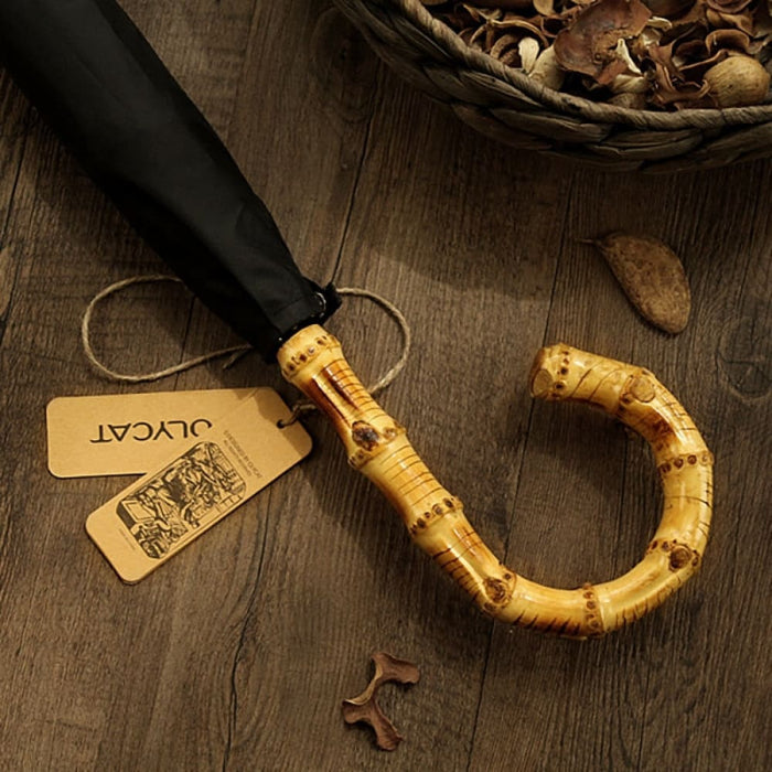 Bamboo Handle Design Windproof Umbrella
