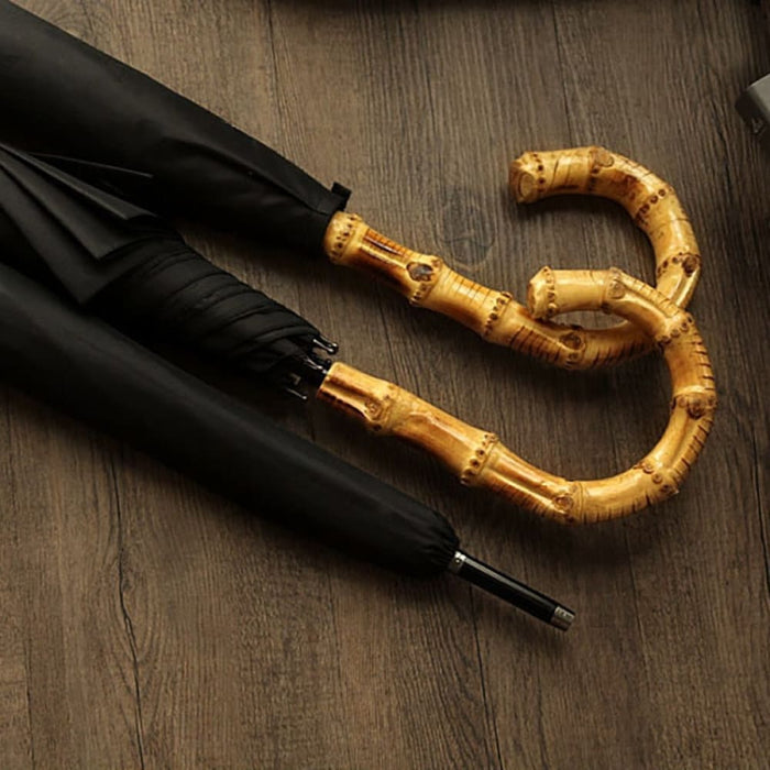 Bamboo Handle Design Windproof Umbrella