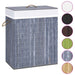 Bamboo Laundry Basket Grey 100 l Txbiax