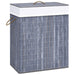 Bamboo Laundry Basket Grey 83 l Txbipl