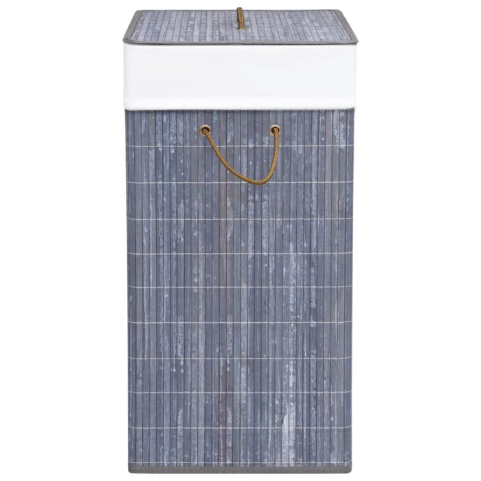Bamboo Laundry Basket Grey 83 l Txbipl