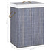Bamboo Laundry Basket Grey Txbipp