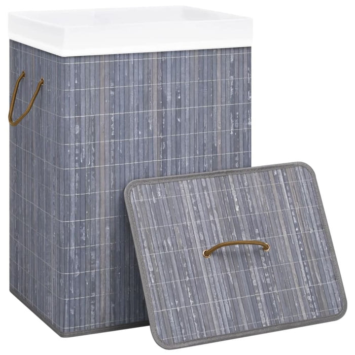 Bamboo Laundry Basket Grey Txbipp