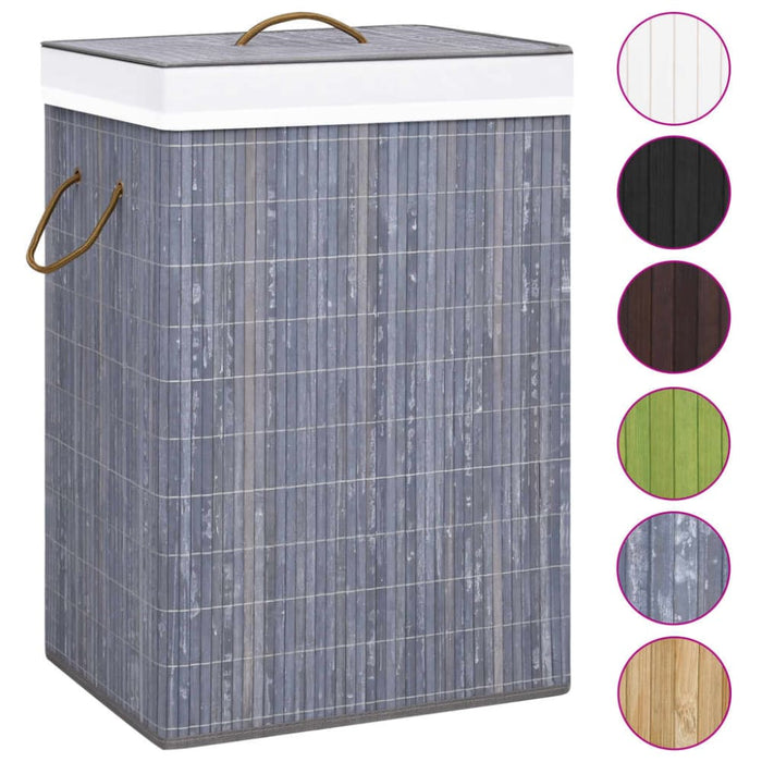 Bamboo Laundry Basket Grey Txbipp