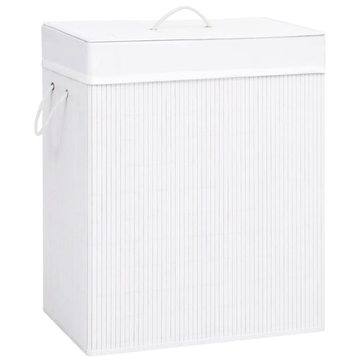 Bamboo Laundry Basket White 100 l Txbiaa