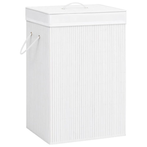 Bamboo Laundry Basket White 72 l Txbiat