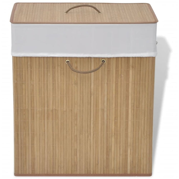Bamboo Laundry Bin Rectangular Natural Xaxixp
