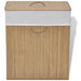 Bamboo Laundry Bin Rectangular Natural Xaxixp