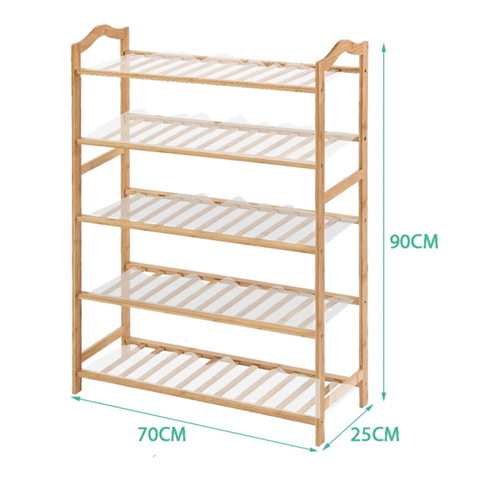 Goslash Picks Bamboo Shoe Rack Storage Wooden Organizer