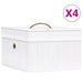 Bamboo Storage Boxes 4 Pcs White Txbill