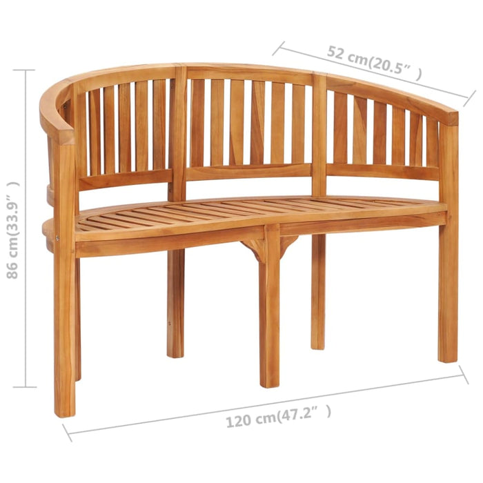 Banana Bench Solid Teak Wood Anbxb