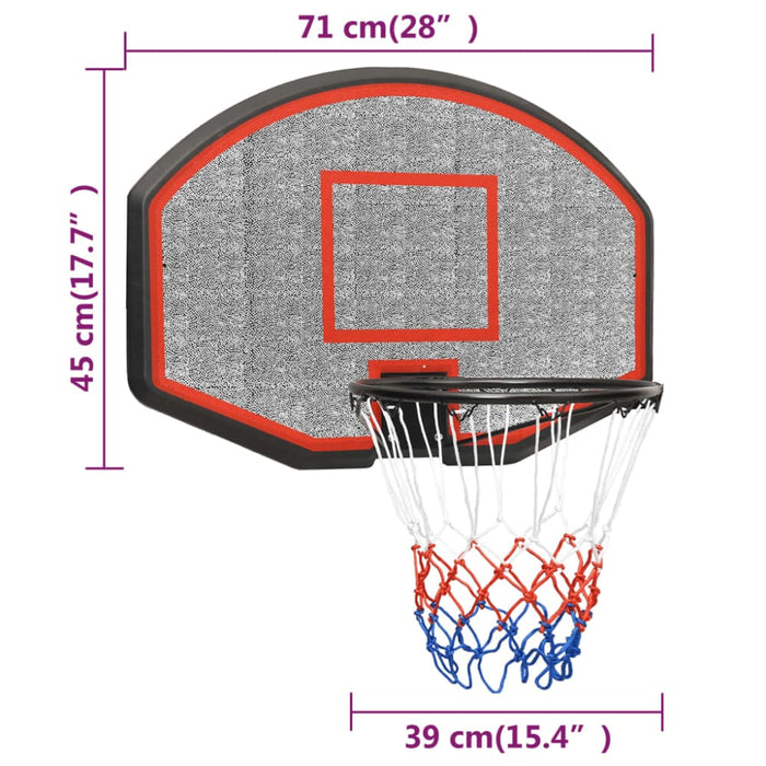 Basketball Backboard Black 71x45x2 Cm Polyethene Ktlli