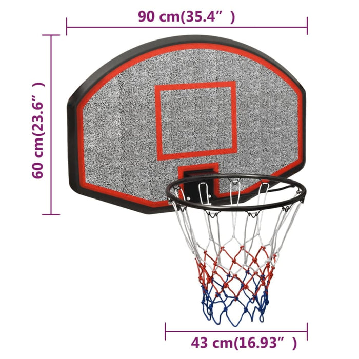 Basketball Backboard Black 90x60x2 Cm Polyethene Ktlll
