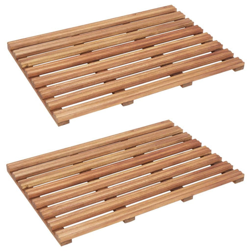 Bath Mats 2 Pcs Solid Acacia Wood 56x37 Cm Alpia