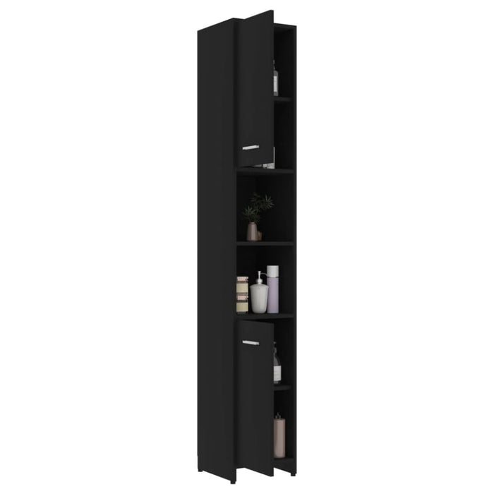 Bathroom Cabinet Black 30x30x183.5 Cm Chipboard Nbxpkn