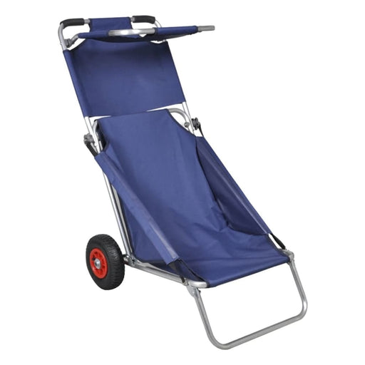 Beach Trolley With Wheels Portable Foldable Blue Kbaal