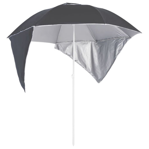 Beach Umbrella with Side Walls Anthracite 215 Cm Tonntk