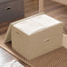 2x Beige Large Foldable Canvas Storage Box Cube Clothes