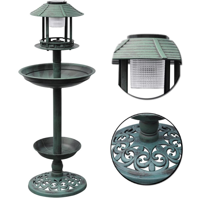 Bird Bath Feeder with Solar Light Abpti