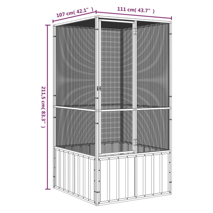 Bird Cage Anthracite 111x107x211.5 Cm Galvanised Steel
