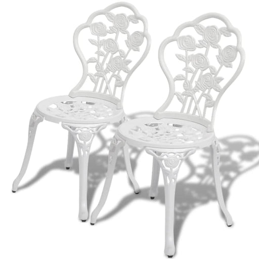 Bistro Chairs 2 Pcs Cast Aluminium White Atoil