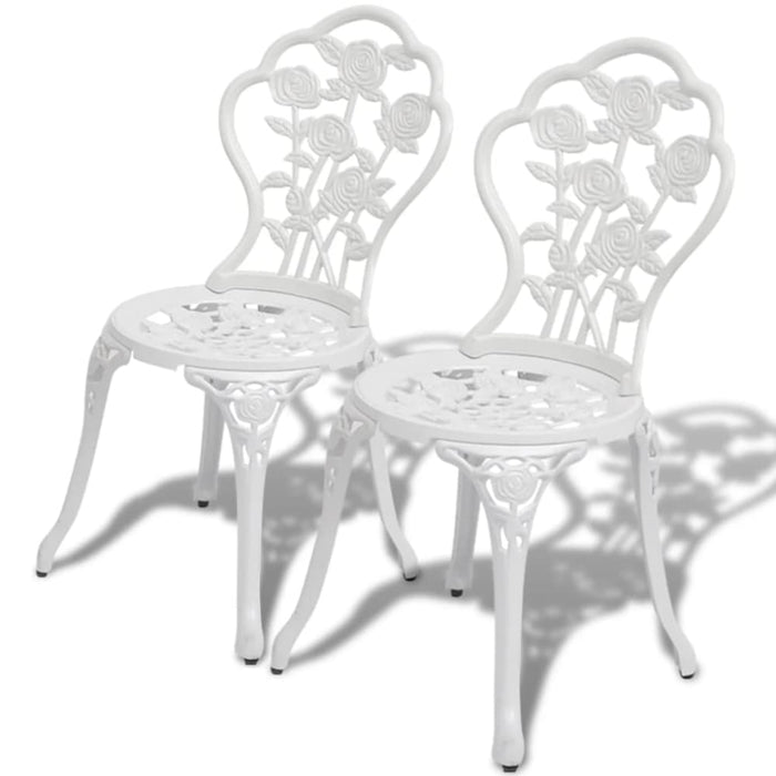 Bistro Chairs 2 Pcs Cast Aluminium White Atoil