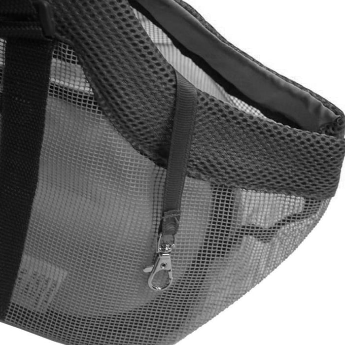 2x Black Pet Carrier Bag Breathable Net Mesh Tote Pouch Dog