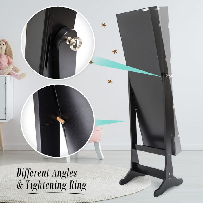 Black Mirror Jewellery Cabinet Lowe 146cm Organiser 2