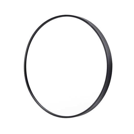 Black Wall Mirror Round Aluminum Frame Makeup Decor