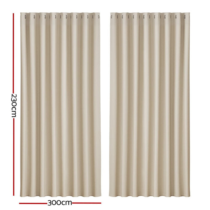 2x Blockout Curtains Blackout Window Curtain Eyelet