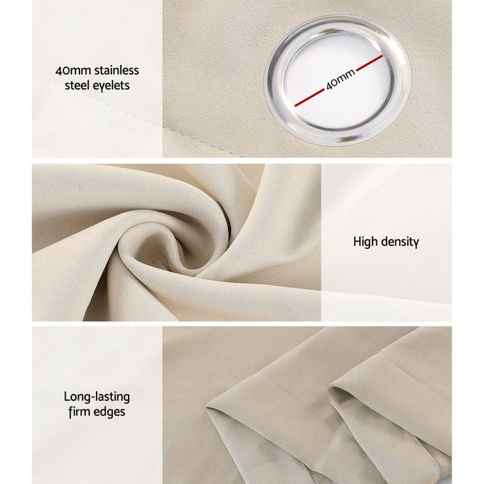 2x Blockout Curtains Blackout Window Curtain Eyelet