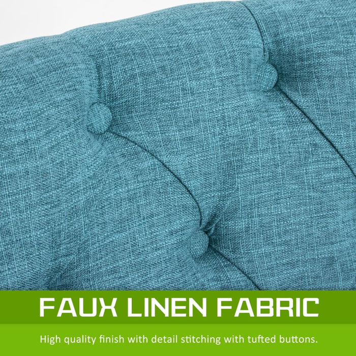 Blue French Provincial Dining Chair Amour Oak Leg