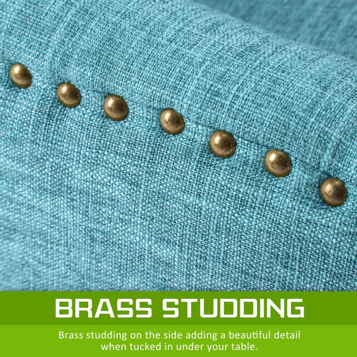 Blue French Provincial Dining Chair Amour Oak Leg