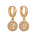 Bohemia White Crystal Zircon Hanging Earrings Gold Colour