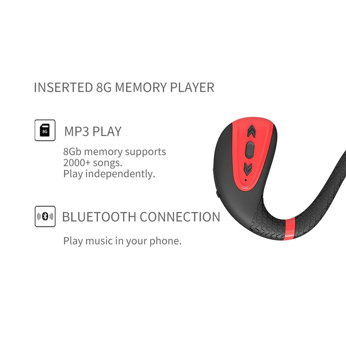 Bone Conduction Bluetooth 8gb Mp3 Music Player Underwater