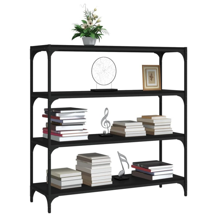 Book Cabinet Black 100x33x100 Cm Engineered Wood and Steel