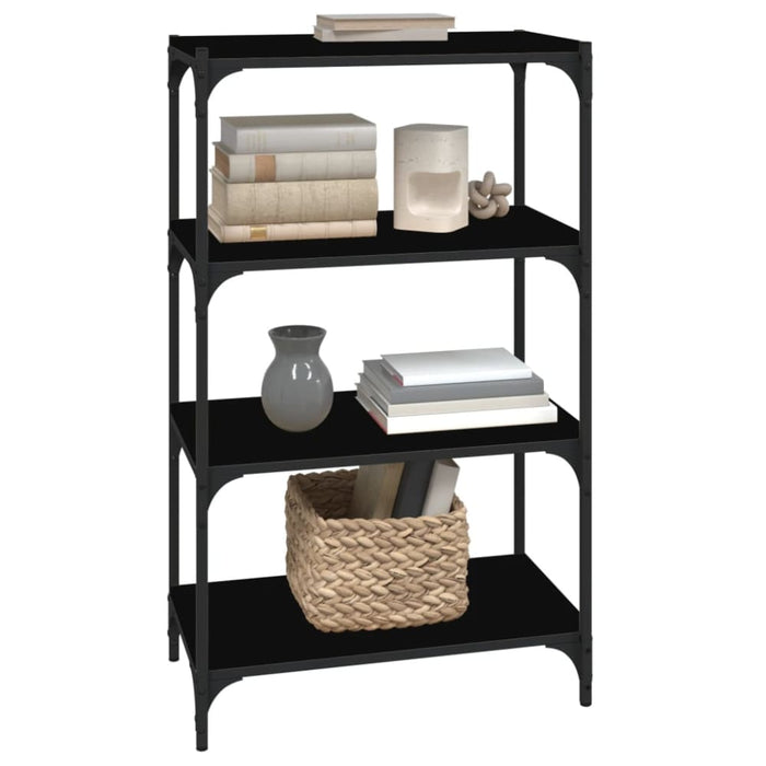 Book Cabinet Black 60x33x100 Cm Engineered Wood And Steel