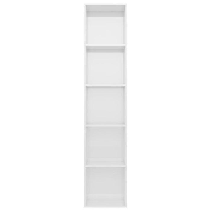 Book Cabinet Glossy Look White Chipboard Nbbklb